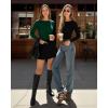 imageMANGOPOP Womens Backless Long Sleeve Bodysuit Boat Neck Y2K Body Suit Open Back Sexy Fall Basic TopDeep Green