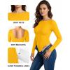 imageMANGOPOP Womens Backless Long Sleeve Bodysuit Boat Neck Y2K Body Suit Open Back Sexy Fall Basic TopYellow