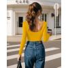 imageMANGOPOP Womens Backless Long Sleeve Bodysuit Boat Neck Y2K Body Suit Open Back Sexy Fall Basic TopYellow