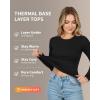 image:imageMANGOPOP Long Sleeve Shirts for Women Thermal Crew Neck Fitted Fleece Tops Trendy Going Out Fall Winter Womens Tops 2026A01 Black