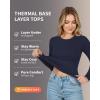 image:imageMANGOPOP Long Sleeve Shirts for Women Thermal Crew Neck Fitted Fleece Tops Trendy Going Out Fall Winter Womens Tops 2026Deep Blue