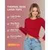image:imageMANGOPOP Long Sleeve Shirts for Women Thermal Crew Neck Fitted Fleece Tops Trendy Going Out Fall Winter Womens Tops 2026Red