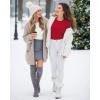 image:imageMANGOPOP Long Sleeve Shirts for Women Thermal Crew Neck Fitted Fleece Tops Trendy Going Out Fall Winter Womens Tops 2026Red
