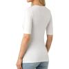 image:imageMANGOPOP Half Sleeve Tops for Women Crew Neck Slim Fitted Casual Going Out T Shirt Tops 2026 TrendyCreamy White