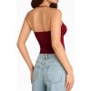 image:imageMANGOPOP Women Sexy Adjustable Halter V Neck Tank Top Backless Double Lined Cami Slim Basic Going Out 2026 Summer TrendyBurgundy