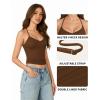 image:imageMANGOPOP Women Sexy Adjustable Halter V Neck Tank Top Backless Double Lined Cami Slim Basic Going Out 2026 Summer TrendyCoffee