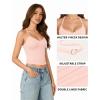 image:imageMANGOPOP Women Sexy Adjustable Halter V Neck Tank Top Backless Double Lined Cami Slim Basic Going Out 2026 Summer TrendyRose Quartz