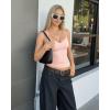 image:imageMANGOPOP Women Sexy Adjustable Halter V Neck Tank Top Backless Double Lined Cami Slim Basic Going Out 2026 Summer TrendyRose Quartz