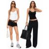 image:imageMANGOPOP Women Sexy Adjustable Halter V Neck Tank Top Backless Double Lined Cami Slim Basic Going Out 2026 Summer TrendyWhite
