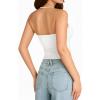 image:imageMANGOPOP Women Sexy Adjustable Halter V Neck Tank Top Backless Double Lined Cami Slim Basic Going Out 2026 Summer TrendyWhite