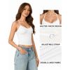image:imageMANGOPOP Women Sexy Adjustable Halter V Neck Tank Top Backless Double Lined Cami Slim Basic Going Out 2026 Summer TrendyWhite