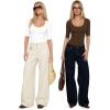 image:imageMANGOPOP Sexy Half Sleeve Tops for Women Scoop Neck Slim Fitted Casual Going Out T Shirt Tops 2026 TrendyBrown Coffee