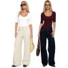 image:imageMANGOPOP Sexy Half Sleeve Tops for Women Scoop Neck Slim Fitted Casual Going Out T Shirt Tops 2026 TrendyBurgundy