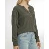 image:imageMANGOPOP Tunic Tops for Women Loose Fit Dressy  Ribbed Henley VNeck Soft Smart Casual Top Work WeekendsArmy Green