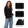image:imageMANGOPOP Tunic Tops for Women Loose Fit Dressy  Ribbed Henley VNeck Soft Smart Casual Top Work WeekendsBlack