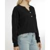image:imageMANGOPOP Tunic Tops for Women Loose Fit Dressy  Ribbed Henley VNeck Soft Smart Casual Top Work WeekendsBlack