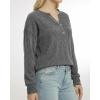 image:imageMANGOPOP Tunic Tops for Women Loose Fit Dressy  Ribbed Henley VNeck Soft Smart Casual Top Work WeekendsBlack Grey