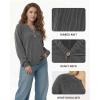 image:imageMANGOPOP Tunic Tops for Women Loose Fit Dressy  Ribbed Henley VNeck Soft Smart Casual Top Work WeekendsBlack Grey