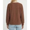 image:imageMANGOPOP Tunic Tops for Women Loose Fit Dressy  Ribbed Henley VNeck Soft Smart Casual Top Work WeekendsCoffee