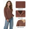 image:imageMANGOPOP Tunic Tops for Women Loose Fit Dressy  Ribbed Henley VNeck Soft Smart Casual Top Work WeekendsCoffee
