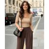 image:imageMANGOPOP WomenS Half Sleeve Bodysuit Square Neck 34 Sleeve Body Suits Dressy Fitted Going Out TopsSemolina