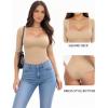 image:imageMANGOPOP WomenS Half Sleeve Bodysuit Square Neck 34 Sleeve Body Suits Dressy Fitted Going Out TopsSemolina