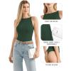 image:imageMANGOPOP Womens Boat Neck Tank Top Bodysuit Double Lined Sleeveless Cami Body Suit Going Out Adjustable Spaghetti Strap TopsDeep Green