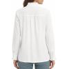 image:imageMANGOPOP Womens Button Down Shirts Long Sleeve Ruffle Neck Dress Shirts Business Casual Solid Blouses Tops Trendy OutfitWhite