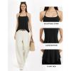 image:imageMANGOPOP Womens Halter Tank Tops Loose Fit Sleeveless Square Neck Top Casual Going Out Tees Shirts 2026 Trendy01 Black