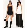 image:imageMANGOPOP Womens Halter Tank Tops Loose Fit Sleeveless Square Neck Top Casual Going Out Tees Shirts 2026 Trendy02 White