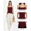 image:imageMANGOPOP Womens Halter Tank Tops Loose Fit Sleeveless Square Neck Top Casual Going Out Tees Shirts 2026 Trendy04 Burgundy