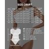 image:imageMANGOPOP Womens Off The Shoulder Double Lined Bodysuit Versatile Thong Body Suit Going Out Summer Trendy Tops02 White