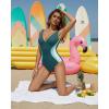 image:imageMANGOPOP Womens One Piece Swimsuits Slimming Tummy Control Bathing Suit Color Block Swim Suits 2026 Beach Vacation ClothesBlue