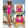 image:imageMANGOPOP Womens One Piece Swimsuits Slimming Tummy Control Bathing Suit Color Block Swim Suits 2026 Beach Vacation ClothesBpink