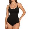 image:imageMANGOPOP Womens Scoop Neck Open TBack Cami Bodysuit Sleeveless Backless Thong Tank Top Body suits Going Out Tops 202601 Black