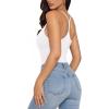 image:imageMANGOPOP Womens Scoop Neck Open TBack Cami Bodysuit Sleeveless Backless Thong Tank Top Body suits Going Out Tops 202602 White