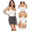image:imageMANGOPOP Womens Scoop Neck Open TBack Cami Bodysuit Sleeveless Backless Thong Tank Top Body suits Going Out Tops 202602 White