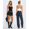 image:imageMANGOPOP Womens Scoop Neck Open TBack Cami Bodysuit Sleeveless Backless Thong Tank Top Body suits Going Out Tops 202602 White
