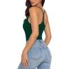 image:imageMANGOPOP Womens Scoop Neck Open TBack Cami Bodysuit Sleeveless Backless Thong Tank Top Body suits Going Out Tops 2026Deep Green