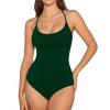 image:imageMANGOPOP Womens Scoop Neck Open TBack Cami Bodysuit Sleeveless Backless Thong Tank Top Body suits Going Out Tops 2026Deep Green