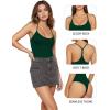 image:imageMANGOPOP Womens Scoop Neck Open TBack Cami Bodysuit Sleeveless Backless Thong Tank Top Body suits Going Out Tops 2026Deep Green