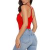 image:imageMANGOPOP Womens Scoop Neck Open TBack Cami Bodysuit Sleeveless Backless Thong Tank Top Body suits Going Out Tops 2026Red