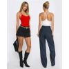 image:imageMANGOPOP Womens Scoop Neck Open TBack Cami Bodysuit Sleeveless Backless Thong Tank Top Body suits Going Out Tops 2026Red