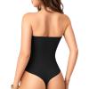 image:imageMANGOPOP Womens Strapless Thong Bodysuit Sexy Tube Top Off The Shoulder Double Lined Bodysuits Summer Going Out TopsA01 Black