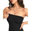 image:imageMANGOPOP Womens Strapless Thong Bodysuit Sexy Tube Top Off The Shoulder Double Lined Bodysuits Summer Going Out TopsA01 Black