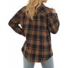 image:imageMANGOPOP YearRound Flannel Shirt for Women  Lightweight Oversized Long Sleeve Button Down Plaid for Effortless LayeringBlack Brown Plaid