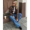 image:imageMANGOPOP YearRound Flannel Shirt for Women  Lightweight Oversized Long Sleeve Button Down Plaid for Effortless LayeringBlack Brown Plaid