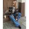 image:imageMANGOPOP YearRound Flannel Shirt for Women  Lightweight Oversized Long Sleeve Button Down Plaid for Effortless LayeringBlack Yellow Plaid