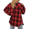 image:imageMANGOPOP YearRound Flannel Shirt for Women  Lightweight Oversized Long Sleeve Button Down Plaid for Effortless LayeringRed Black Plaid