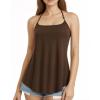 image:imageMANGOPOP Womens Halter Tank Tops Loose Fit Sleeveless Square Neck Top Casual Going Out Tees Shirts 2026 Trendy05 Coffee